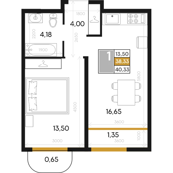 Планировка 1к - квартира